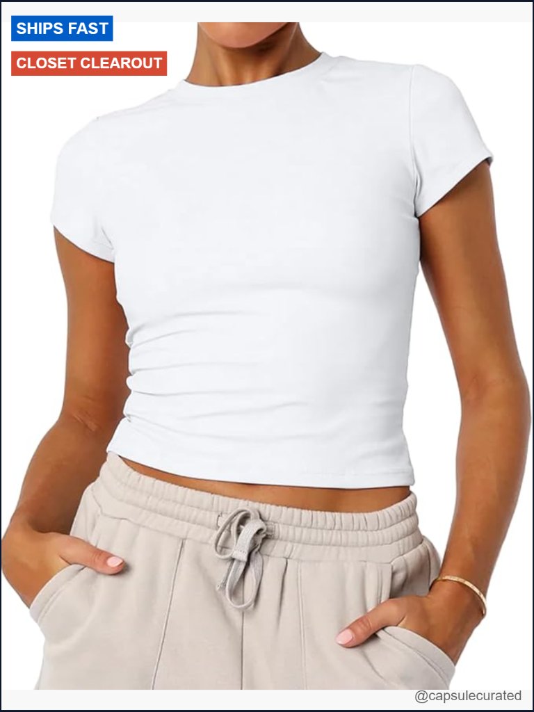 Y2k Baby Tee Crewneck Short Sleeve T-Shirt Summer Top